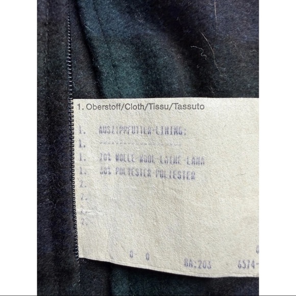 Vintage Steinbock Trench Coat Men Size 64 Black Wool Long Sleeve Vented Collared - Picture 6 of 10